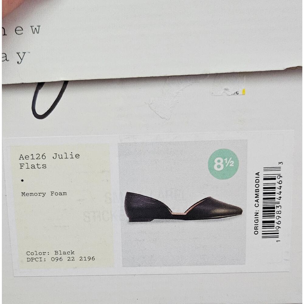 Dv. NWT A NEW DAY BLACK JULIE BALLET FLATS SIZE ♡8.5♡ - Picture 5 of 9